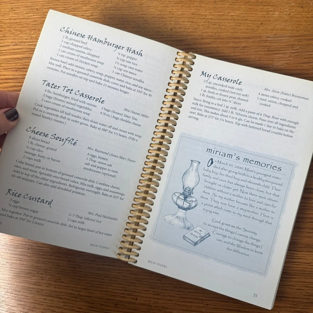 The Wooden Spoon Cookbook Miriam Miller Amish Recipes Spiral Bound 2014 Printing